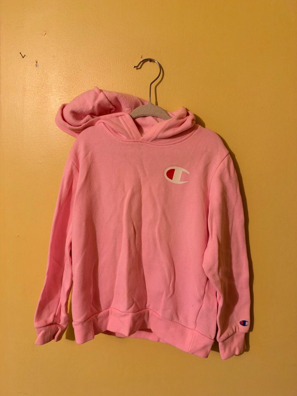 Champion Kids' Classic Script Fleece Hoodie pink